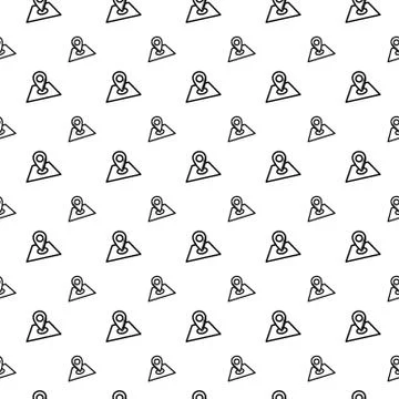 Seamless pattern hand drawn gps. Doodle black sketch. Sign symbol. Decoration Stock Illustration