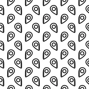 Seamless pattern hand drawn gps. Doodle black sketch. Sign symbol. Decoration Stockillustratie