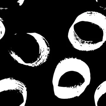 Seamless pattern with hand drawn grunge circles. Ink illustration. Hand drawn Stock Illustration