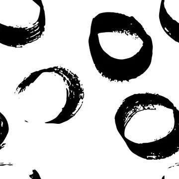 Seamless pattern with hand drawn grunge circles. Ink illustration. Hand drawn Stock Illustration