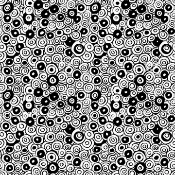 Seamless pattern with hand drawn grunge circles. Ink illustration. Hand drawn 스톡 일러스트