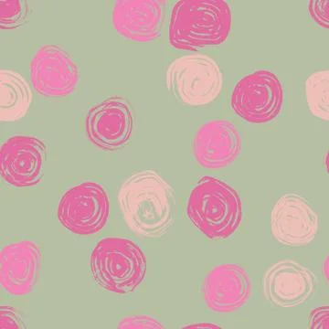 Seamless pattern with hand drawn grunge circles. Ink illustration. Hand drawn Stock Illustration