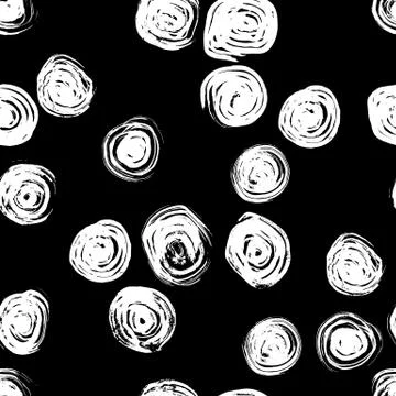 Seamless pattern with hand drawn grunge circles. Ink illustration. Hand drawn Stock Illustration