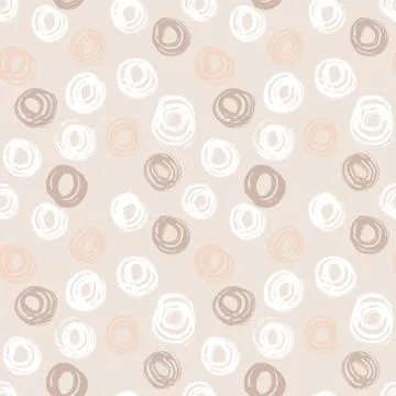 Seamless pattern with hand drawn grunge circles. Ink illustration Illustrazione stock