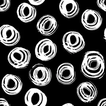 Seamless pattern with hand drawn grunge circles. Ink illustration Illustrazione stock