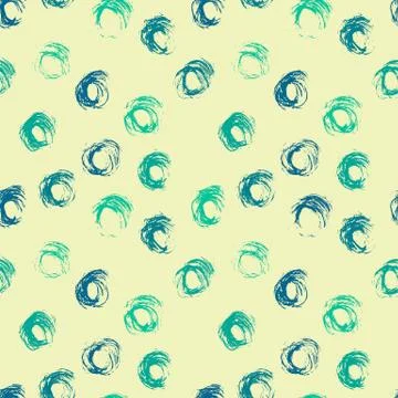 Seamless pattern with hand drawn grunge circles. Ink illustration Illustrazione stock