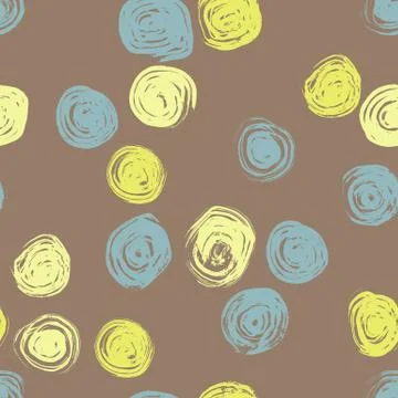 Seamless pattern with hand drawn grunge circles. Ink illustration. Hand drawn Illustrazione stock