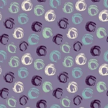 Seamless pattern with hand drawn grunge circles. Ink illustration 스톡 일러스트