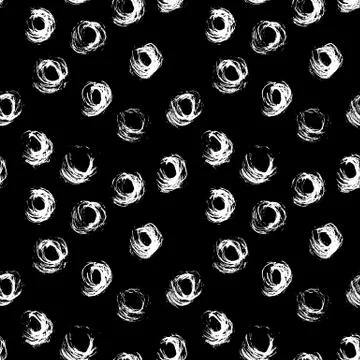 Seamless pattern with hand drawn grunge circles. Ink illustration Stock Illustration