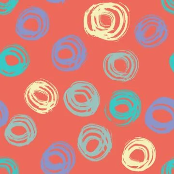 Seamless pattern with hand drawn grunge circles. Ink illustration Stock Illustration