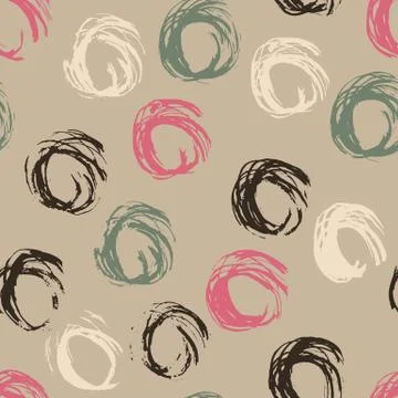 Seamless pattern with hand drawn grunge circles. Ink illustration Stock Illustration