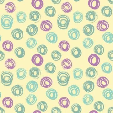 Seamless pattern with hand drawn grunge circles. Ink illustration Stock Illustration
