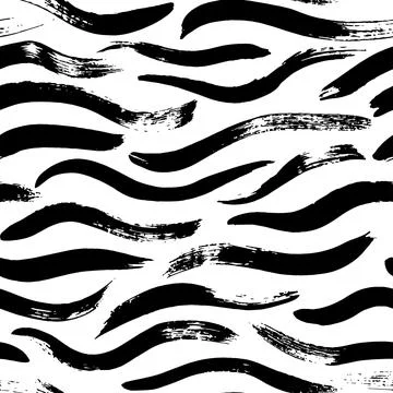 Seamless pattern with hand drawn grunge waves. Illustrazione stock