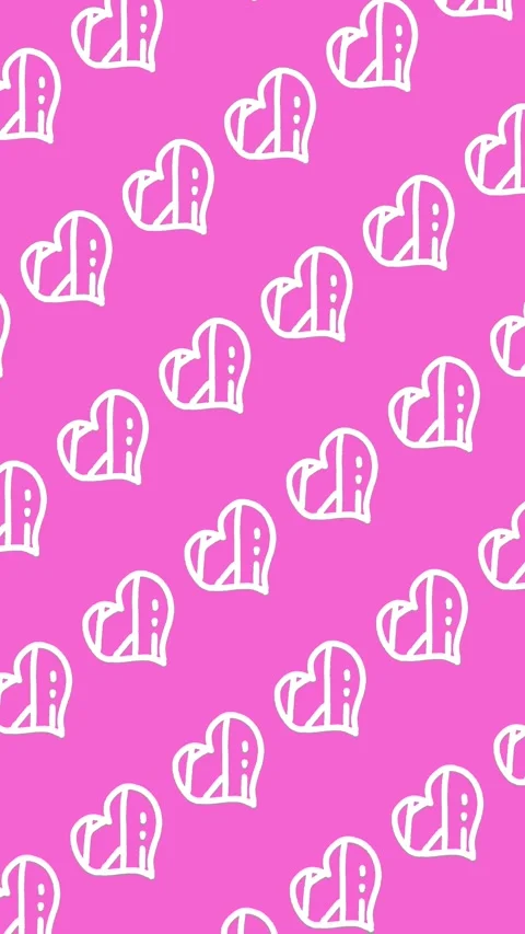 Seamless pattern of hand-drawn hearts on an abstract vertical pink background Stock Footage 338263011