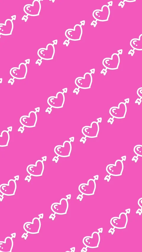 Seamless pattern of hand-drawn hearts with arrows on an abstract background Stock Footage 339008269
