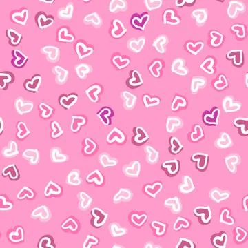 Seamless pattern with hand drawn hearts. Happy Valentines Day. Stock Illustration