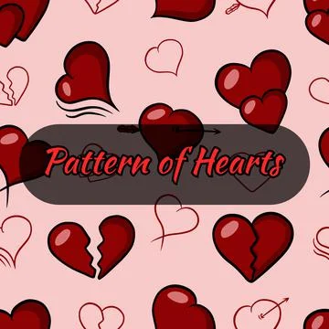 Seamless pattern with hand drawn hearts. Vector illustration Stock Illustration
