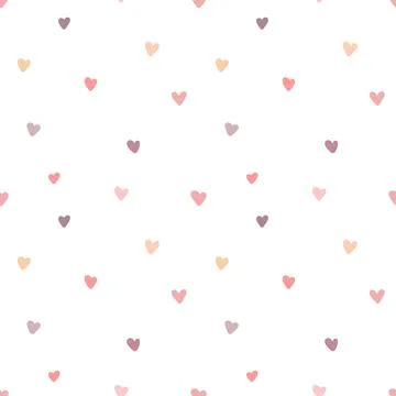 Seamless pattern of hand-drawn hearts at a great distance. Vector image for V 스톡 일러스트