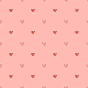 Seamless pattern with hand-drawn hearts in boho style. Stock Illustration