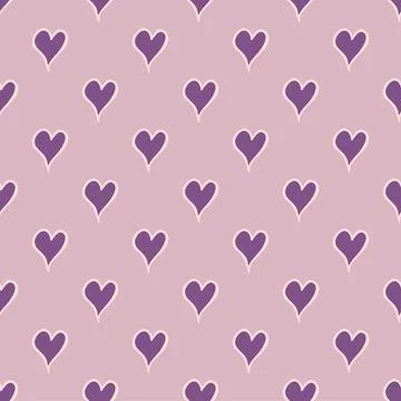 Seamless pattern with hand-drawn hearts in boho style. Stock Illustration