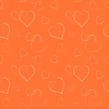 Seamless pattern with hand drawn hearts Stock Illustration