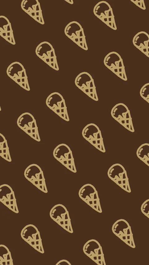 Seamless pattern of hand-drawn ice cream cones on abstract vertical background Stock Footage 338263009