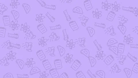 Seamless Pattern of Hand-Drawn Icons on Purple Background. Stock Footage 319218027