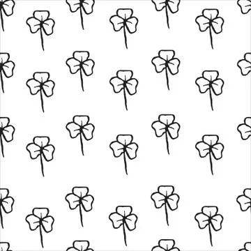 Seamless pattern with hand drawn illustration of plants Stock Illustration
