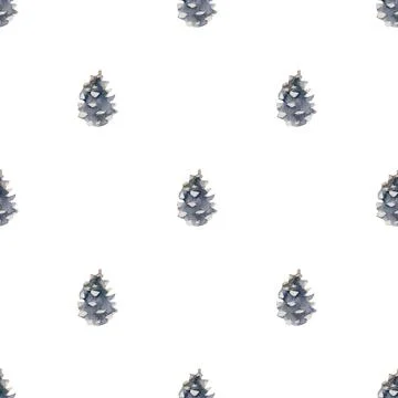Seamless pattern. Hand drawn illustrations - Forest Autumn collection. Spruce Stock Illustration