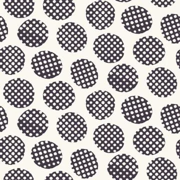 Seamless pattern. Hand drawn imperfect polka dot spot shape background Illustrazione stock