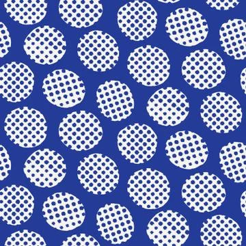 Seamless pattern. Hand drawn imperfect polka dot spot shape background Illustrazione stock