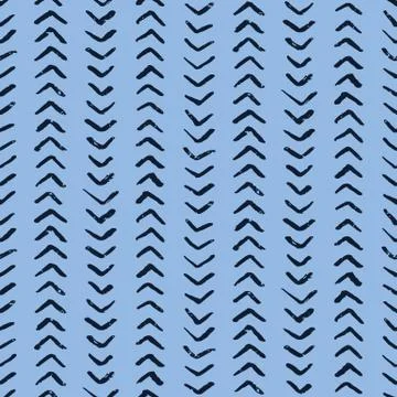 Seamless pattern. Hand drawn indigo blue broken herringbone stitch background 스톡 일러스트