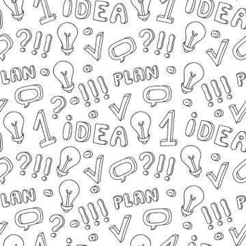 Seamless pattern of hand drawn infographic design elements. 스톡 일러스트