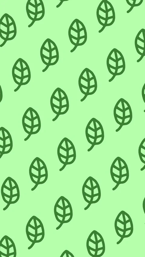 Seamless pattern of hand-drawn leaves on an abstract vertical green background Stock Footage 338126097