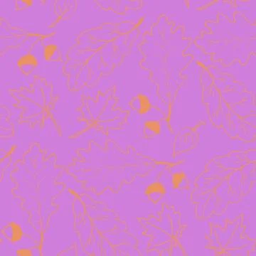 Seamless pattern with hand drawn leaves Stock Illustration