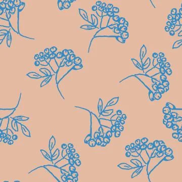 Seamless pattern with hand drawn leaves Illustrazione stock