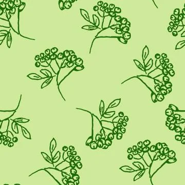 Seamless pattern with hand drawn leaves Stock Illustration