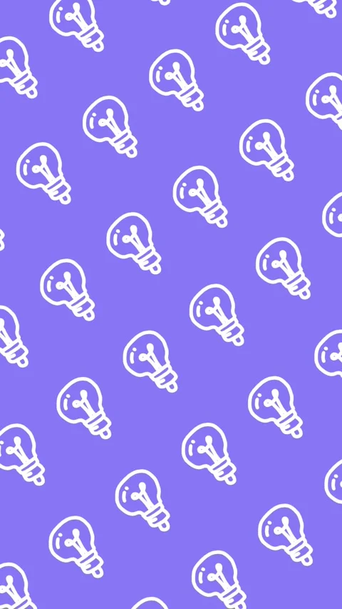 Seamless pattern of hand-drawn light bulbs on an abstract vertical background Stock Footage 338262951