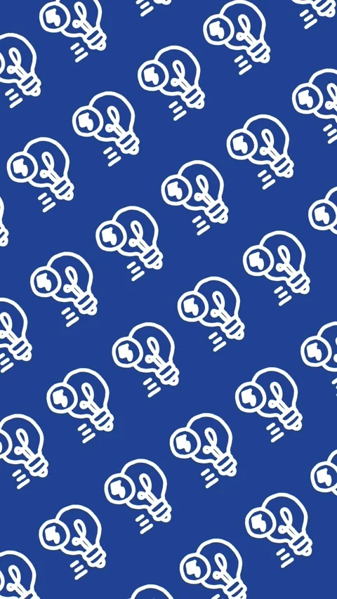 Seamless pattern of hand-drawn light bulbs with lightning bolts background Stock Footage 339447722