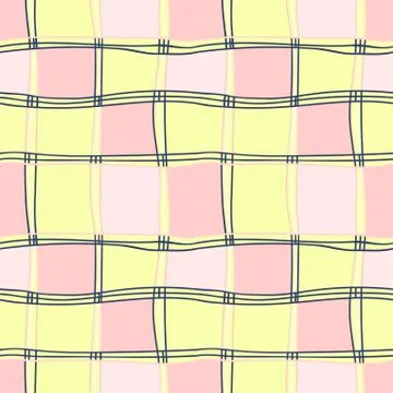 Seamless pattern with hand drawn line, checkered Illustrazione stock