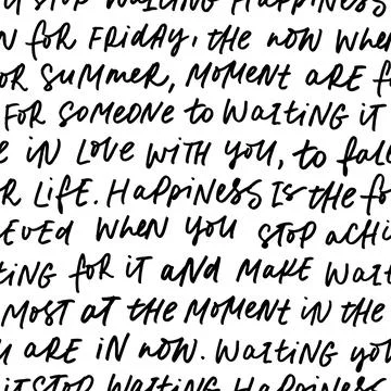 Seamless pattern with hand drawn line letterings. イラスト素材