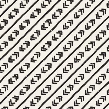 Seamless pattern with hand drawn lines. Abstract background with freehand bru 스톡 일러스트