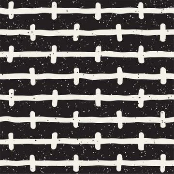 Seamless pattern with hand drawn lines. Abstract background with freehand bru Stock Illustration