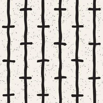 Seamless pattern with hand drawn lines. Abstract background with freehand bru 스톡 일러스트