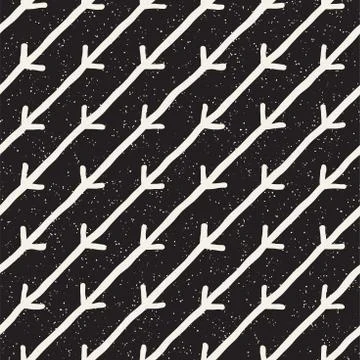 Seamless pattern with hand drawn lines. Abstract background with freehand bru 스톡 일러스트