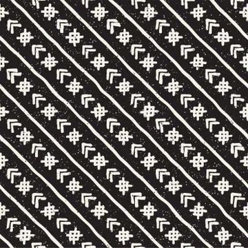 Seamless pattern with hand drawn lines. Abstract background with freehand bru 스톡 일러스트