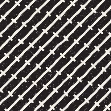 Seamless pattern with hand drawn lines. Abstract background with freehand bru 스톡 일러스트