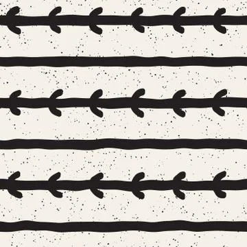 Seamless pattern with hand drawn lines. Abstract background with freehand bru 스톡 일러스트