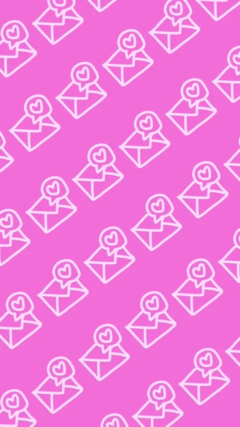 Seamless pattern of hand-drawn love letters on an abstract vertical background Stock-Footage 338262936