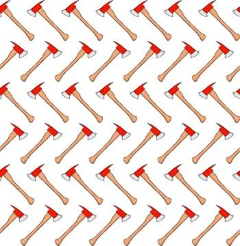 Seamless pattern with hand drawn lumberjack axes Stock Illustration